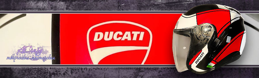 Фото аэрографии на шлеме Shoei J Cruise. Ducati Diavel. 