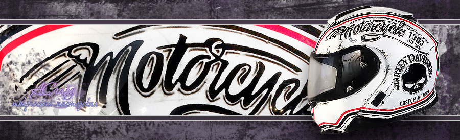Фото аэрографии на шлеме Shoei Neotec. Harley-Davidson. 
