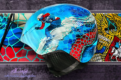 Аэрография на горнолыжный шлем Salomon Pioneer. Snowboarding.