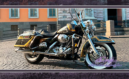 Аэрография на мотоцикле Harley Davidson Road King. Mister Gray.