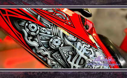 Аэрография на мотоцикле Honda CBR 954 RR FireBlade. Chicano.
