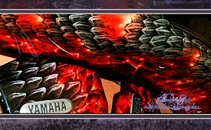Аэрография на мотоцикле Yamaha Drag Star. Дракон.