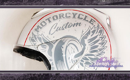 Аэрография на шлеме Arai SZ RAM4 White. Harley - Davidson. 