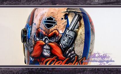 Аэрография на шлеме Bell Bullit. Сowboy HOG Harley - Davidson. 