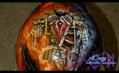 Аэрография на мотошлеме Diesel Full Jack Multi Logo. World of Warcraft. 