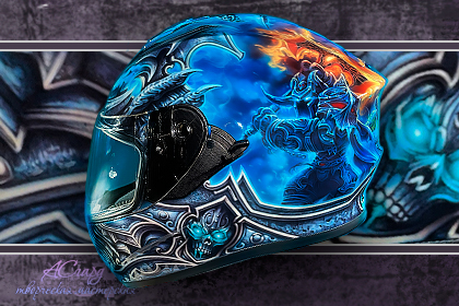 Аэрография на шлем Ixs 216. World of Warcraft Death Knight. 