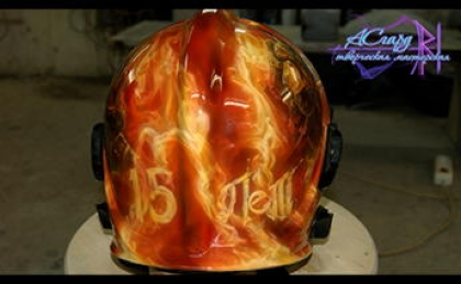 Аэрография на пожарном шлеме MSA Gallet. Стихия огня. 