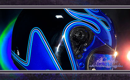 Аэрография на шлеме Skorpion Exo ct220. Harley-Davidson. 