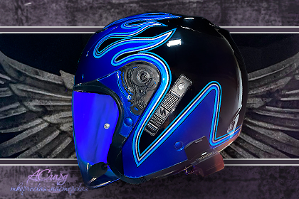 Аэрография на шлем Skorpion Exo ct220. Harley-Davidson. 