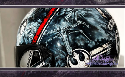 Аэрография на шлеме Shark Evoline 3. Star Wars. Звёздные войны. 