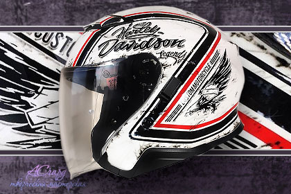 Аэрография на шлем Shoei J Cruise. Harley-Davidson.  