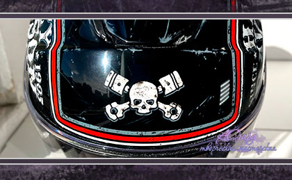Аэрография на шлеме Shoei j cruise. Harley Davidson Black. 