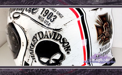 Аэрография на шлеме Shoei Neotec. Harley-Davidson. 