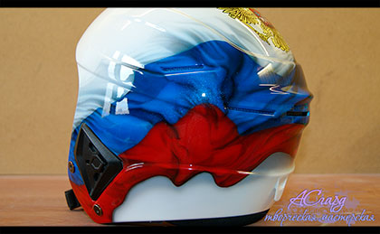 Аэрография на шлеме Uvex. Флаг России.