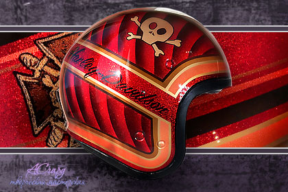 Аэрография на шлем Shoei Jo. Harley-Davidson. 